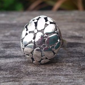 Sterling Silver Statement Ring Size 8.75 **